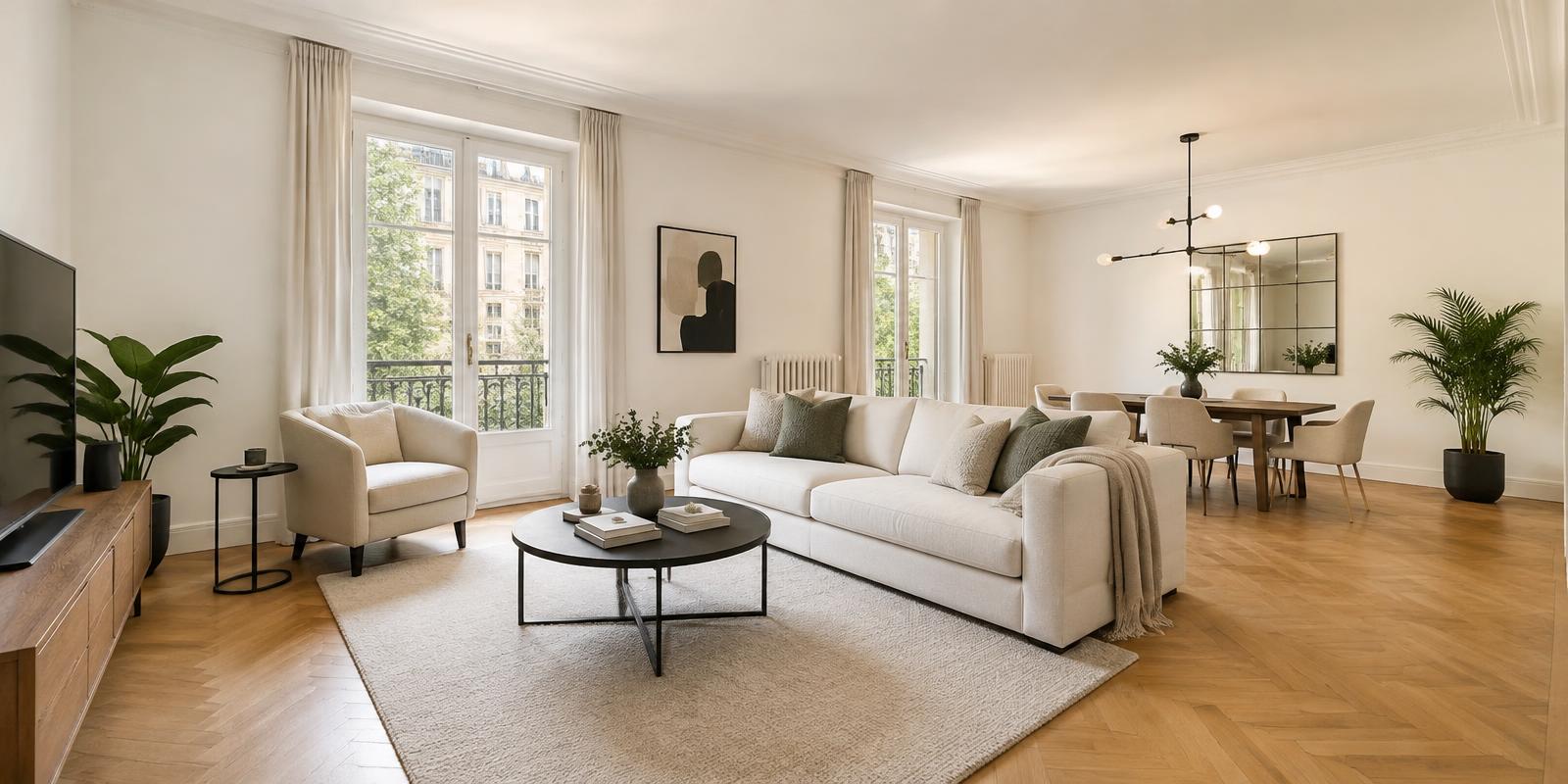 Salón reformado por VAL y Asociados en Madrid